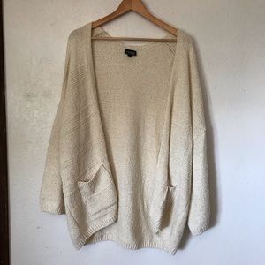 Topshop oversized slouchy cream cardigan